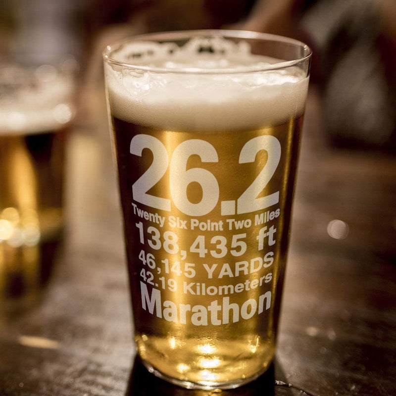 Gone For a Run 26.2 Math Miles Engraved Beer Pint Glass 16 oz. - Image 4